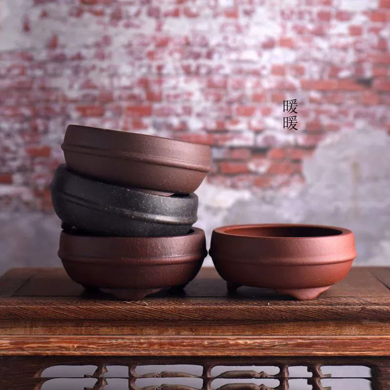Bonsai Garden Table - Ceramic Circle Waistline Bonsai Pot,Tradition Chinese
