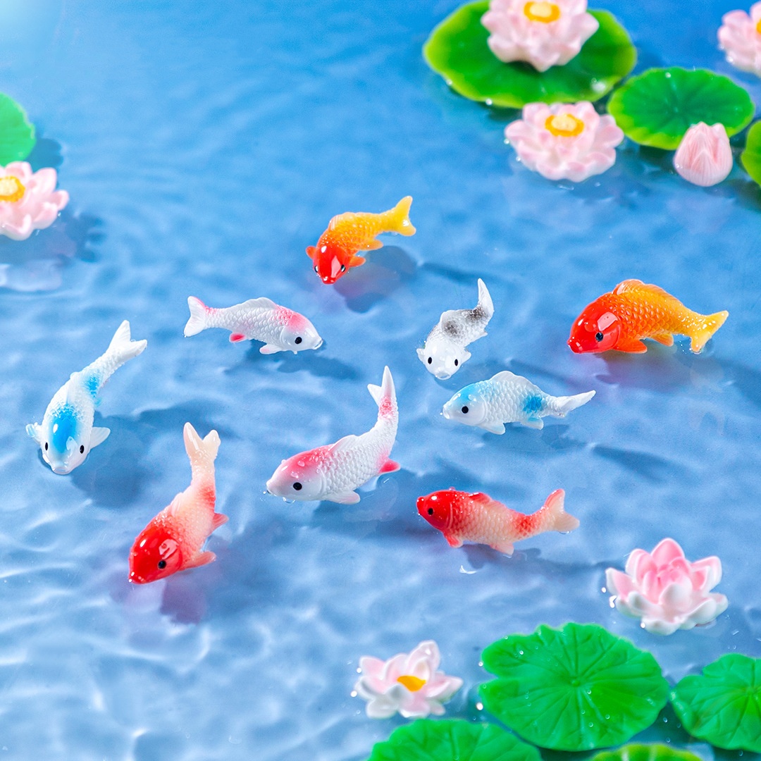 Bonsai Koi Garden - 10PCS Mini Koi Fish Resin Goldfish