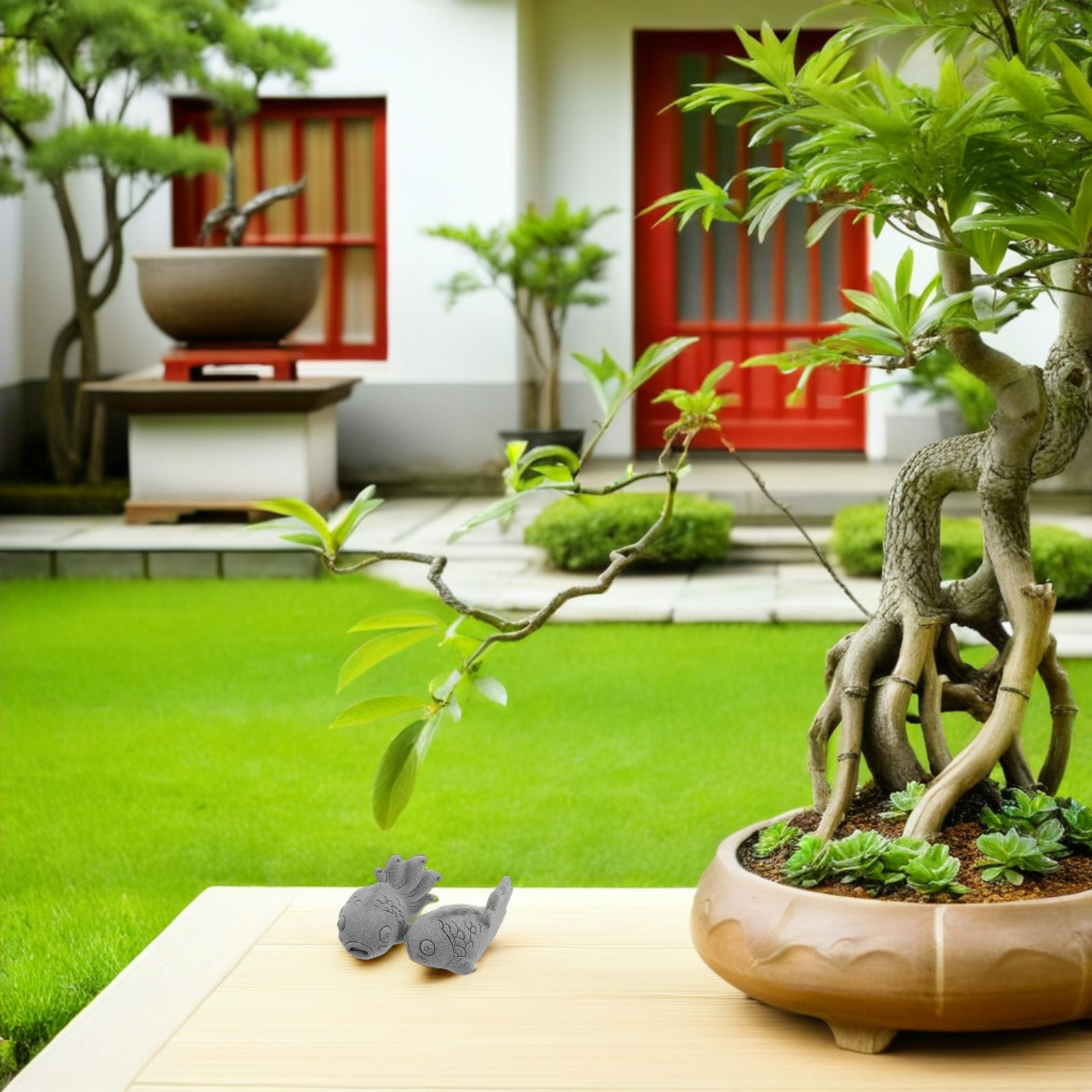 2Pcs Koi Fish Garden Statues R - огляд і ціна Bonsai Koi Garden