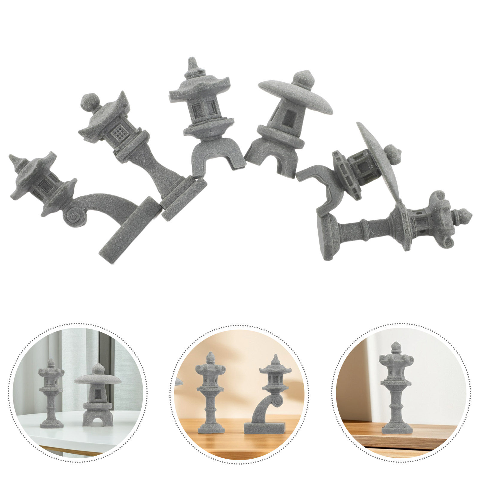 6Pcs Japanese Aquarium Decor M - огляд і ціна Bonsai Zen Garden Set